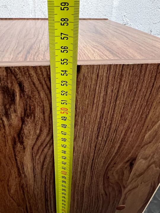 Walnut Patterned Wooden Side Table with Cabinet (Width: 36cm)(Height: 55cm) - PRICE DROP