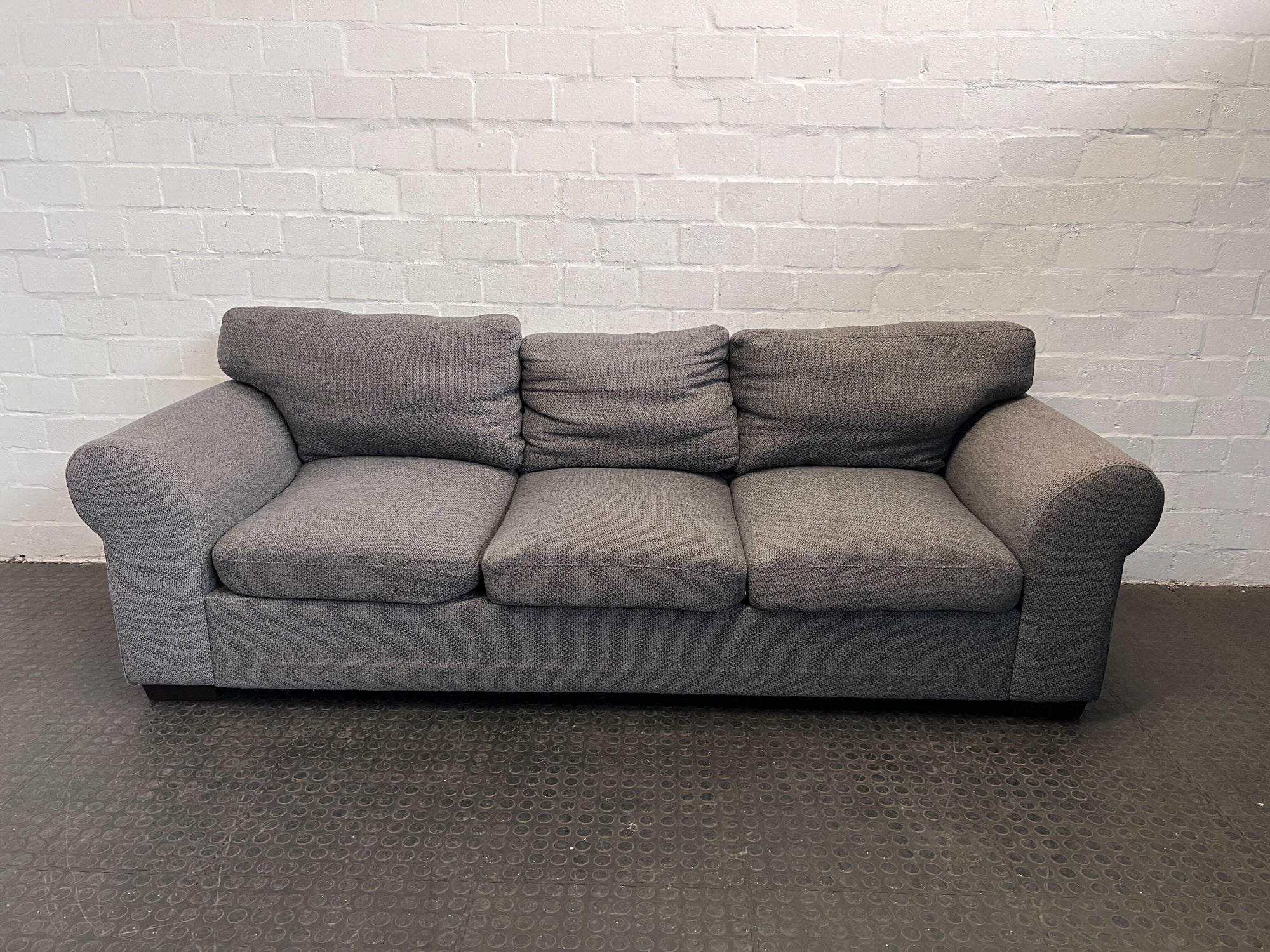 Gray Ash Upholstered Three Seater Couch