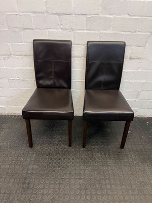 Black Pleather Dining Chair (Fixed/Legs Tightened) - PRICE DROP - 2ndhandwarehouse.com