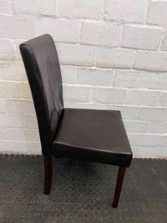 Black Pleather Dining Chair (Fixed/Legs Tightened) - PRICE DROP - 2ndhandwarehouse.com
