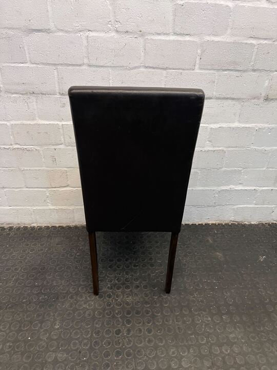 Black Pleather Dining Chair (Fixed/Legs Tightened) - PRICE DROP - 2ndhandwarehouse.com