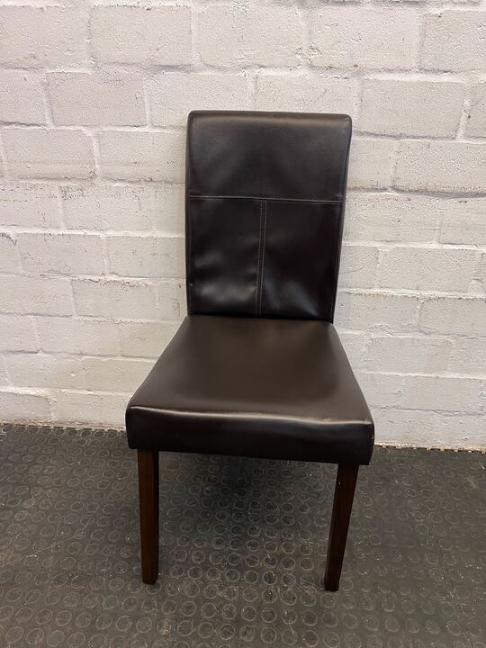 Black Pleather Dining Chair (Fixed/Legs Tightened) - PRICE DROP - 2ndhandwarehouse.com