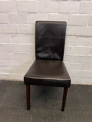 Black Pleather Dining Chair (Fixed/Legs Tightened) - PRICE DROP - 2ndhandwarehouse.com