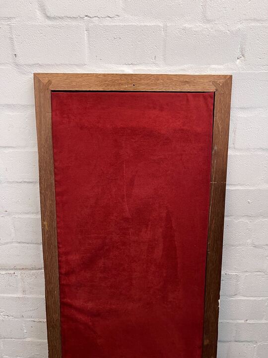 Rectangular Wooden Framed Red Velvet Notice Board (Width: 61cm)(Height: 150cm) - PRICE DROP
