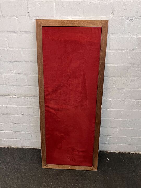 Rectangular Wooden Framed Red Velvet Notice Board (Width: 61cm)(Height: 150cm) - PRICE DROP