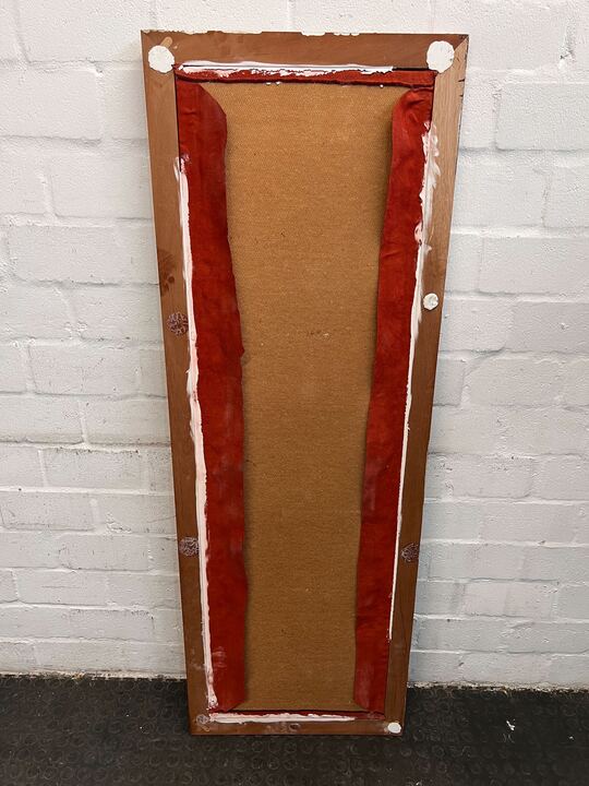 Rectangular Wooden Framed Red Velvet Notice Board (Fabric Reglued) (Width: 55cm)(Height: 156cm) - PRICE DROP