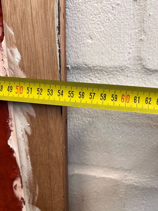 Rectangular Wooden Framed Red Velvet Notice Board (Fabric Reglued) (Width: 55cm)(Height: 156cm) - PRICE DROP