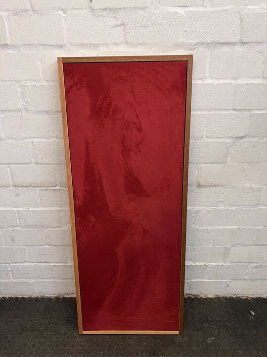 Rectangular Thin Wooden Framed Red Velvet Notice Board with Wood Covered Back (Width: 55cm)(Height: 136cm) - PRICE DROP
