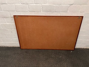 Medium Wooden Framed Red Velvet Notice Board with Hanger (Width: 128cm)(Height: 81cm)