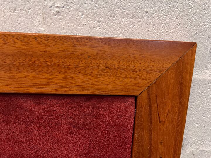 Thick Rectangular Framed Red Velvet Notice Board with Wall Hook(Width: 55cm)(Height: 80cm) - PRICE DROP