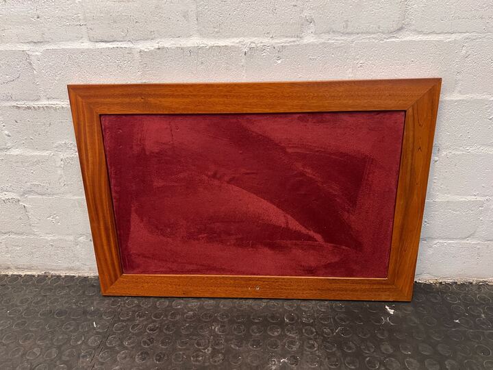 Thick Rectangular Framed Red Velvet Notice Board with Wall Hook(Width: 55cm)(Height: 80cm)