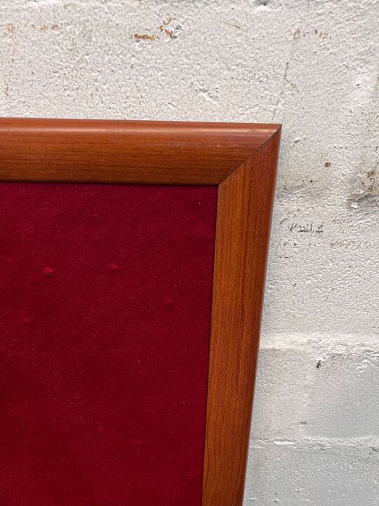 Rectangular Wooden Framed Red Velvet Notice Board (Width: 54cm)(Height: 80cm) - PRICE DROP