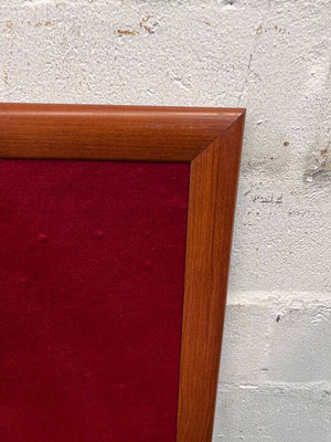 Rectangular Wooden Framed Red Velvet Notice Board (Width: 54cm)(Height: 80cm)