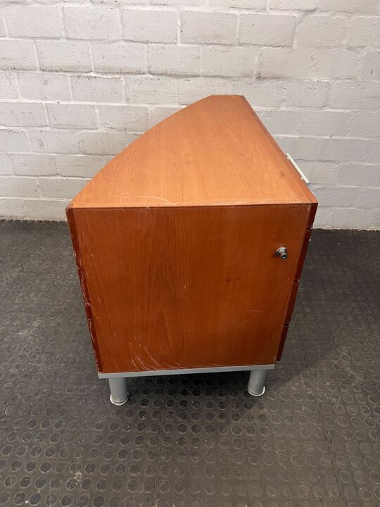 Light Wooden Four Drawer Corner Hoop Cupboard (Width: 90cm)(Height: 72cm) - REDUCED