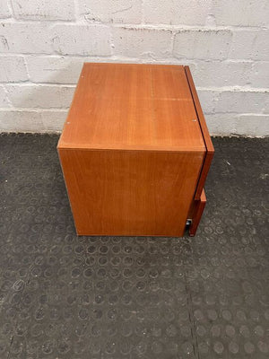 Light Brown Small Two Drawer Cupboard (Width: 39cm)(Height: 40cm)