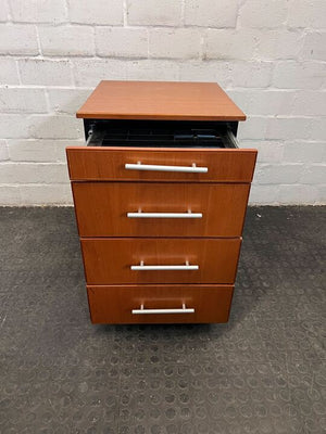 Light Brown Four Drawer Lockable Cupboard (Includes Scratched Top) (Width: 52cm)(Height: 67cm)