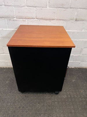 Light Brown Modern Walnut Coloured Two Drawer Cupboard with Cabinet (Width: 52cm)(Height: 68cm)