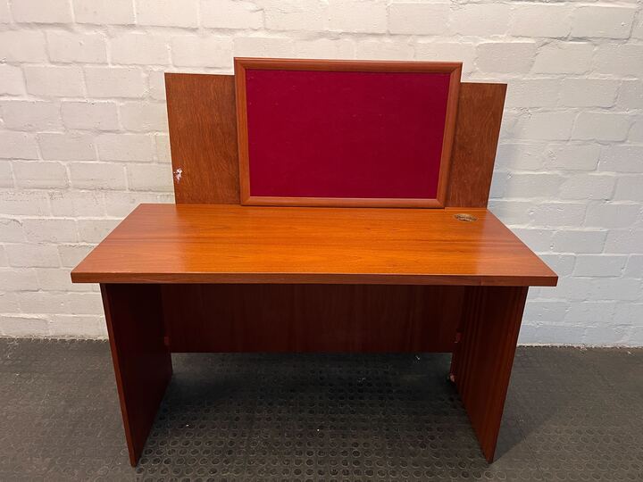 Office Desk with Pen Holder Hole and Red Velvet Notice Board (Width: 135cm)(Height; 124cm)