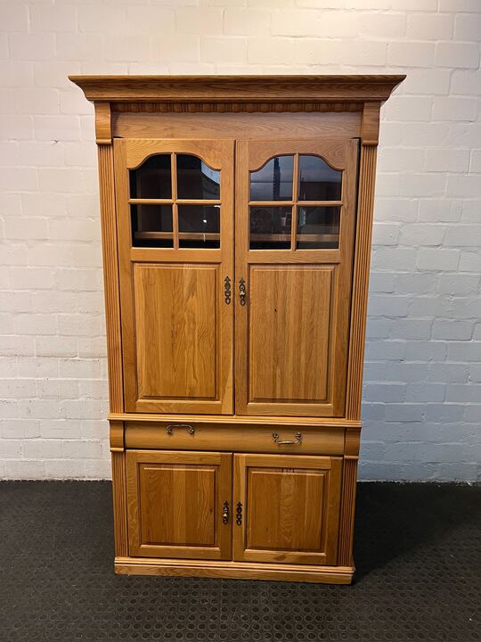 Danish Wooden Wine & Glass Cabinet (Width: 101cm)(Height: 198cm)