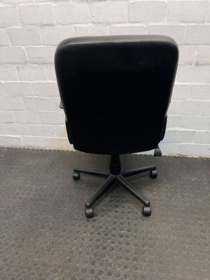 Black Pleather Office Chair with Arm Rests (Minor Wear)