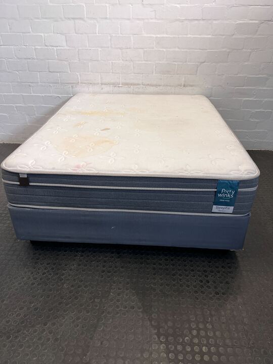 FortyWinks Sleep Fit Gray Double Bed & Base (Stained)