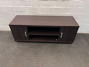 Dark Brown Beta Two Door Wooden TV Stand (Scratched) (Width: 120cm)(Height: 44.5cm)