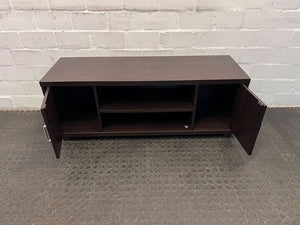 Dark Brown Beta Two Door Wooden TV Stand (Scratched) (Width: 120cm)(Height: 44.5cm)