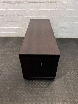 Dark Brown Beta Two Door Wooden TV Stand (Scratched) (Width: 120cm)(Height: 44.5cm)