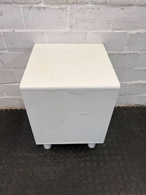 Small Kids White Wooden Two Drawer Side Table (Width: 40cm)(Height: 56cm)