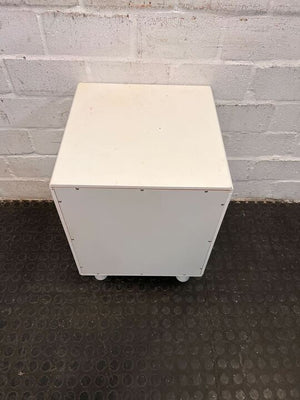 Small Kids White Wooden Two Drawer Side Table (Width: 40cm)(Height: 56cm)