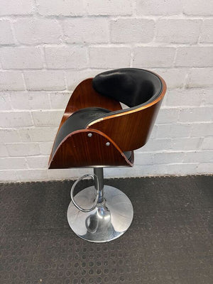 Figo Wooden Cutout Barstool with Pleather Seating (Wood Chipped)