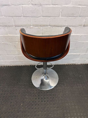 Figo Wooden Cutout Barstool with Pleather Seating (Wood Chipped)