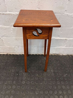 Vintage Styled Small Wooden Oak Table (Width: 26cm)(Height: 53cm)