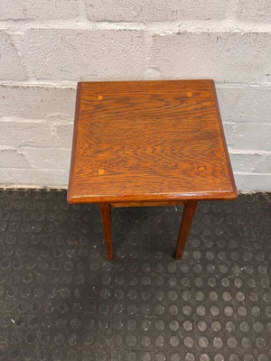 Vintage Styled Small Wooden Oak Table (Width: 26cm)(Height: 53cm)