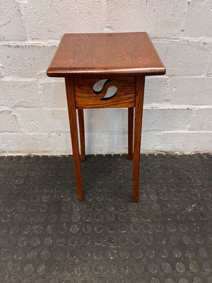 Vintage Styled Small Wooden Oak Table (Width: 26cm)(Height: 53cm)