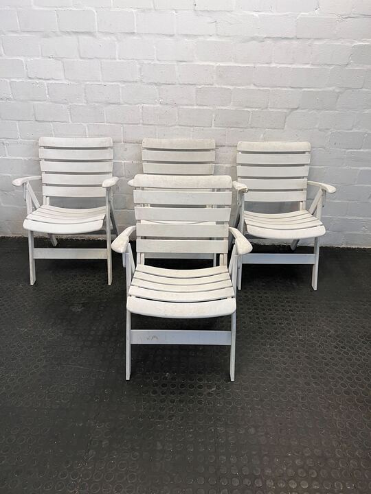 Vintage Styled Firm White Outdoor Foldable Garden Chair - 2ndhandwarehouse.com