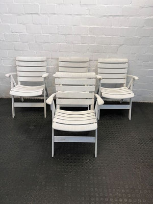 Vintage Styled Firm White Outdoor Foldable Garden Chair - 2ndhandwarehouse.com