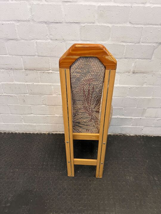 MidCentury Styled Wooden Dining Chair with Patterned Fabric Seating - PRICE DROP - 2ndhandwarehouse.com