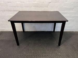 Solid Dark Wooden Simple Dining Table (Scratched) (Width: 120cm)(Height: 75cm)