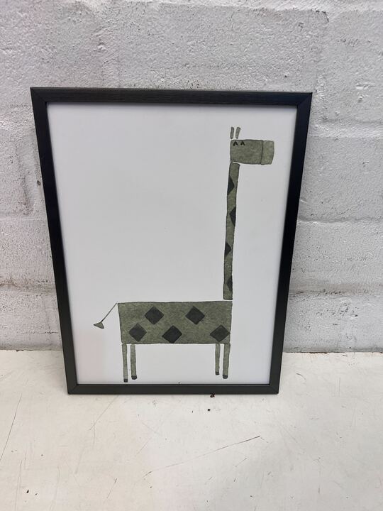 Giraffe Through The Eyes of Childlike Wonder Framed Print (Width: 30cm)(Height: 40.5cm)