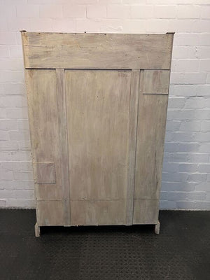 Victorian Styled White Wooden Wardrobe with Two Mirrors (Width: 122cm)(Height: 190cm)