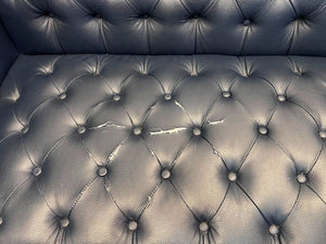 Navy Blue Oxford Studded Three Seater Couch