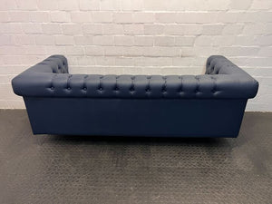 Navy Blue Oxford Studded Three Seater Couch