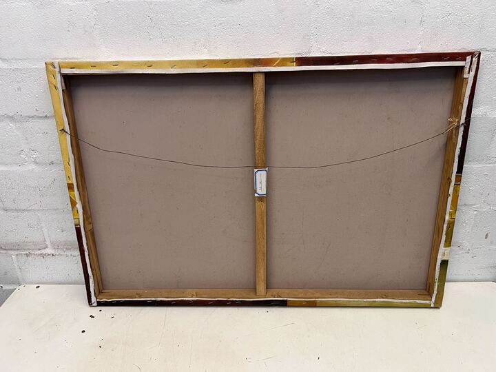 Amphora La Nora with the Sunset Flowers by B. Lopez Painting (Width: 61cm)(Height: 92cm)