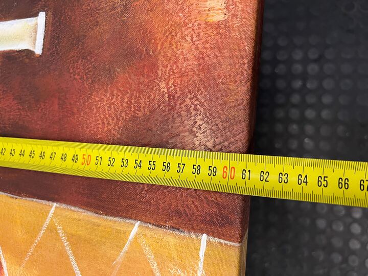 Amphora La Nora with the Sunset Flowers by B. Lopez Painting (Width: 61cm)(Height: 92cm)