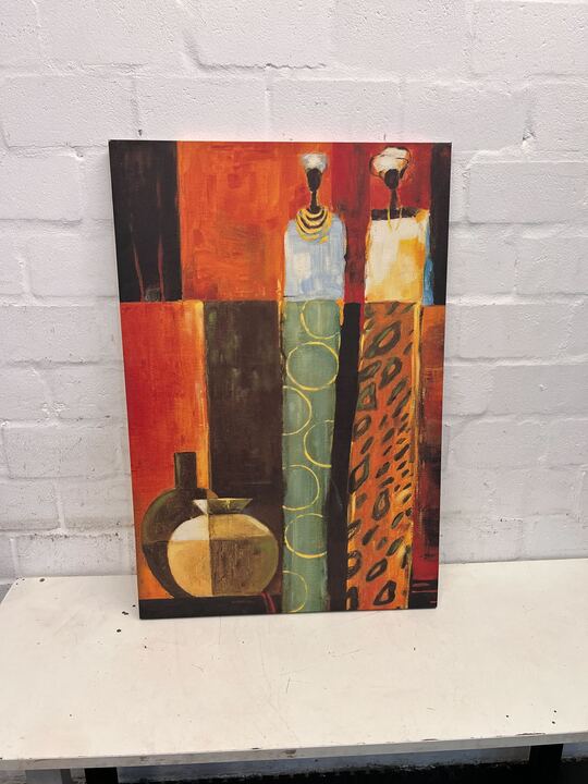 Multicoloured African Fashion at a Flat Angle Painting (Width: 60cm)(Height: 90cm)