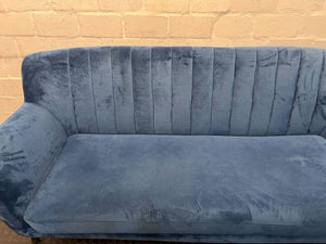 Navy Blue Juno Velvet Three Seater Couch