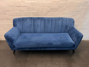 Navy Blue Juno Velvet Three Seater Couch