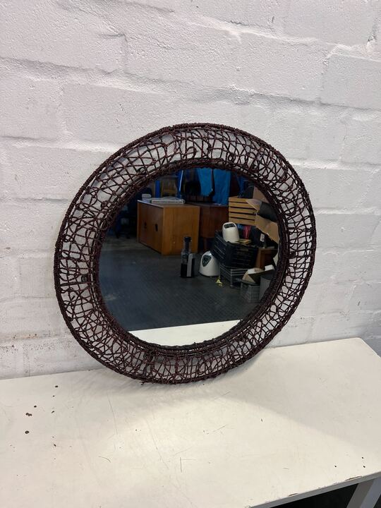 Mr Price Home Bronze Round Rope Woven Framed Mirror