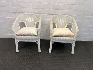 White Cushioned Firmly Woven Chair